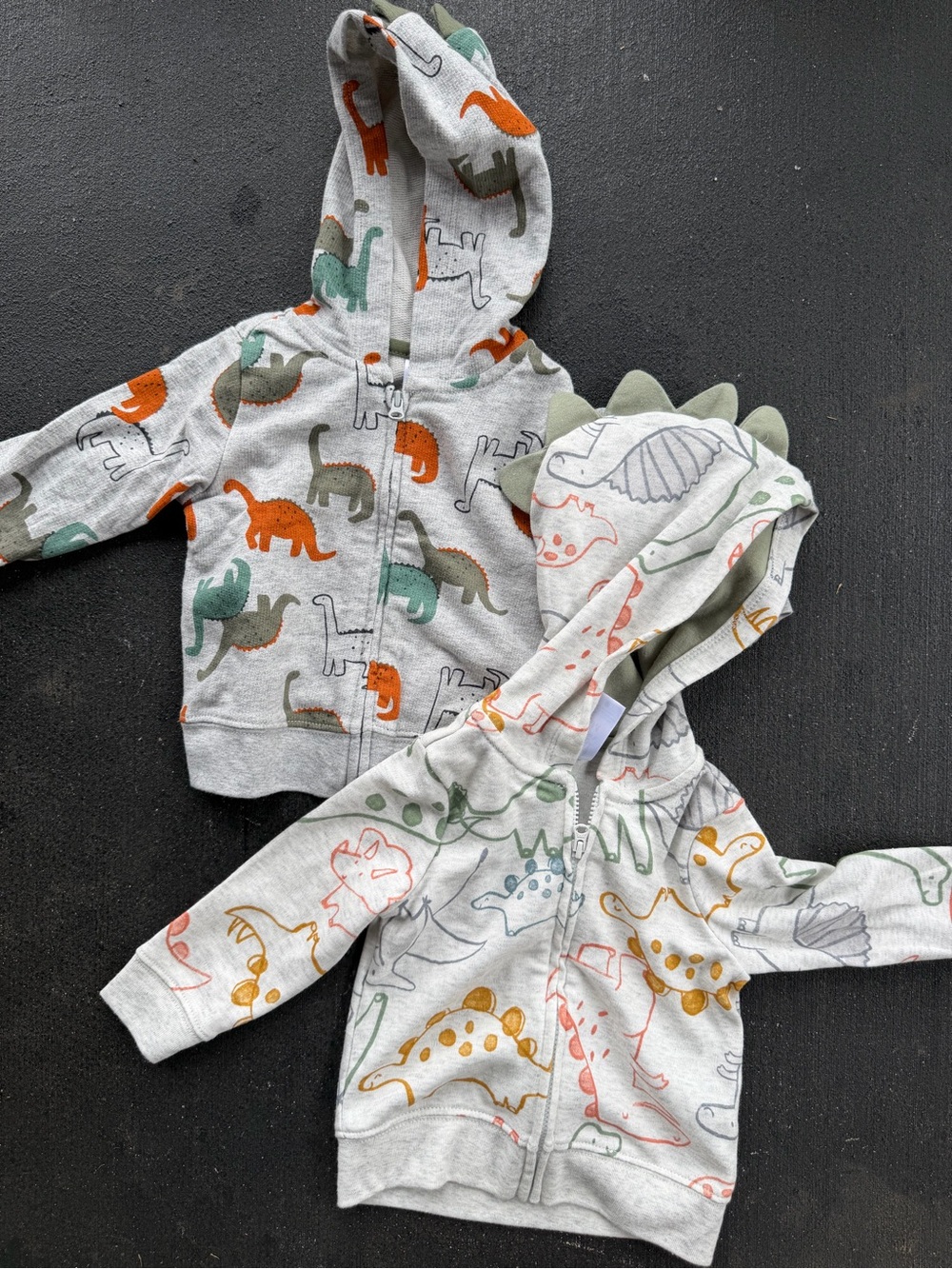 Carter's Light Gray Dinosaur Hoodie Jacket Set